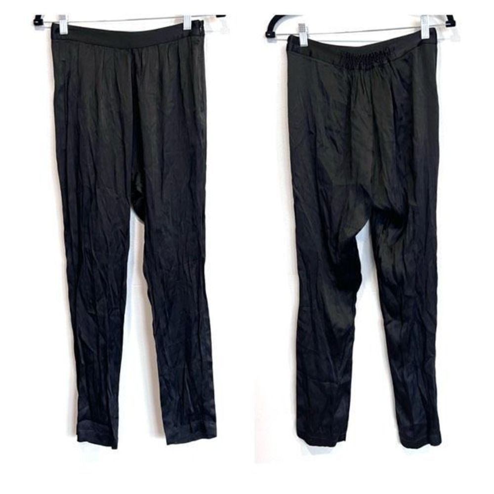 Steven Alan Women's Work Pants Trousers Side Zip Pockets Viscose Black Size 0 XS